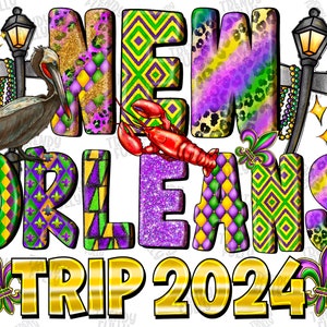 New Orleans Trip 2024 png sublimation design download, Happy Mardi Gras png, Mardi Gras Bead, New Orleans Png, sublimate designs download