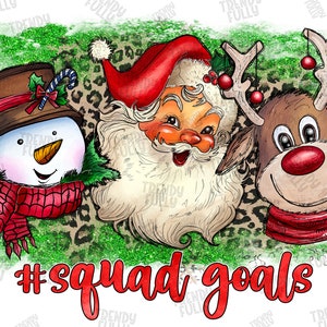 Squad Goal Png, Merry Christmas, Deer Png, Leopard, Santa Claus Png, Snowman Png, Christmas, Western,Digital Download, Sublimation Design