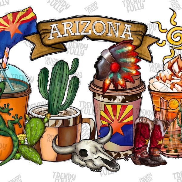 Arizona Coffee Png, Coffee Png, Arizona Drink Png, Arizona Png, Western, Arizona Map, Desert, Sublimation Design, Digital Download