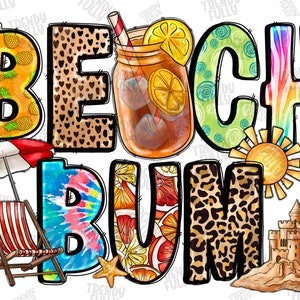 Beach Bum PNG, Sublimation Design, Summer Life, Wave Png, Beach Png, Summer Png, Digital Download, Beach Babe Png, Sunset, Beach Life