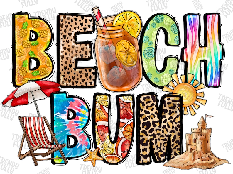 Beach Bum PNG, Sublimation Design, Summer Life, Wave Png, Beach Png ...