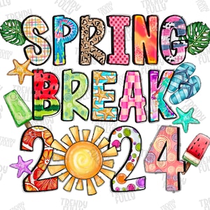 Spring Break 2024 Png, Ice Cream Png, Sublimation Design Png, Summer, Spring Break Design, Summer Life, Sun Png, Beach Life,Instant Download