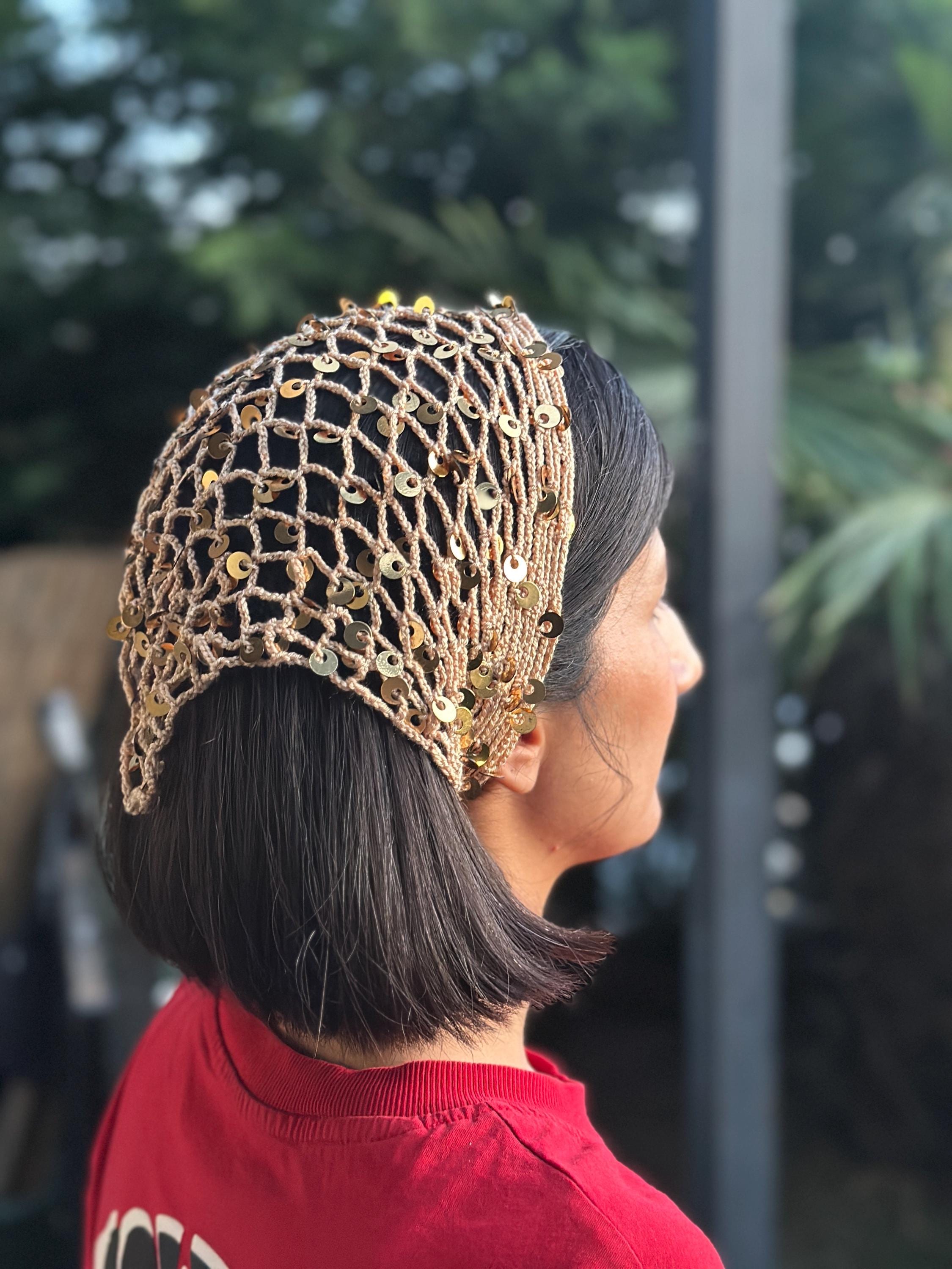 Vintage Mantilla Gold Head Scarf 30\