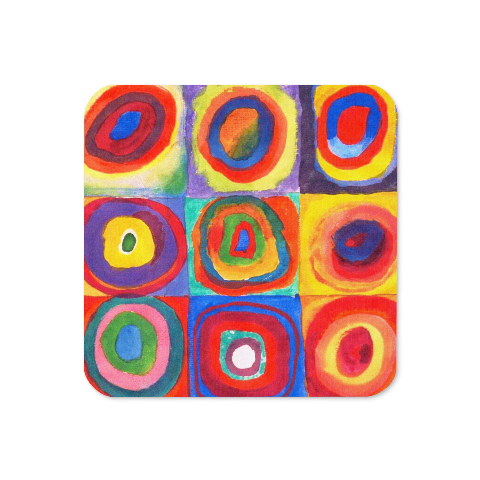 Kandinsky Color Study, Squares with Concentric Circles Cork-back coaster