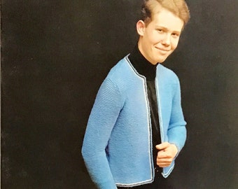 CADET JACKET design| Brunswick Bravo|Vintage Knitting Pattern| 1960s Fashion| Men's Clothing |**PDF**| Digital Download| For Him