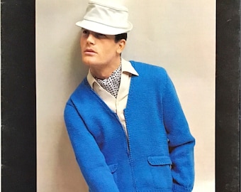 Vintage Golf Jacket Knitting Pattern – 1960s Men’s Knit Jacket PDF – Brunswick Bravo No. 669 – Instant Download