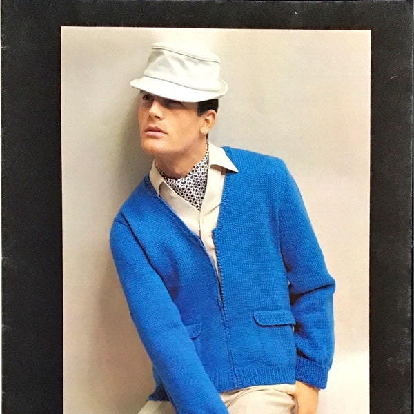 GOLF JACKET design| 1960s Fashion| Men's Clothing |Brunswick Bravo|Vintage Knitting Pattern |**PDF**| Digital Download| For Him