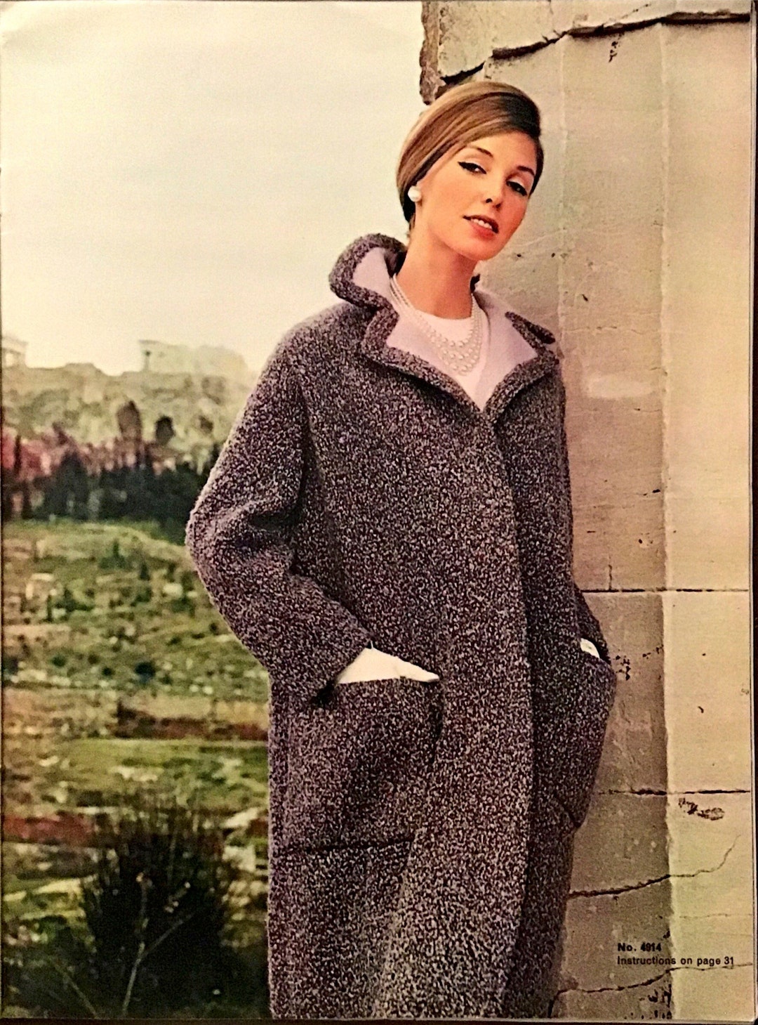 CAPOTÉ Vintage Knitting Pattern – 1950s Couture Coat PDF – Reynolds ...