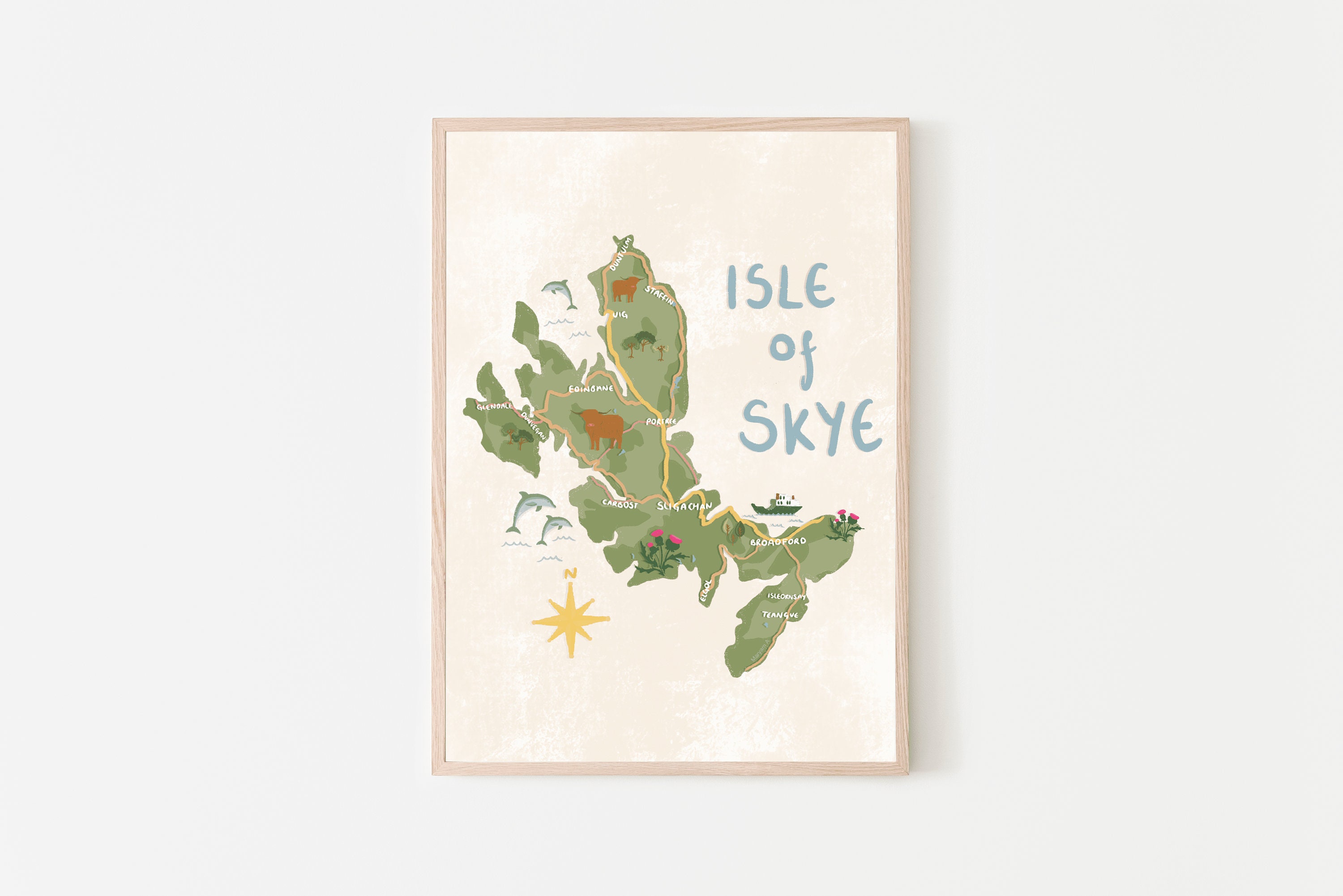 Isle of Skye Map Print Illustrated Map Print Scotland - Etsy