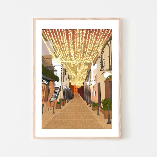 Ashton Lane Sunset Print | Glasgow Uni Print | Glasgow West End | Scotland | Housewarming gift | Scottish Wall Art | Graduate | Glaswegian