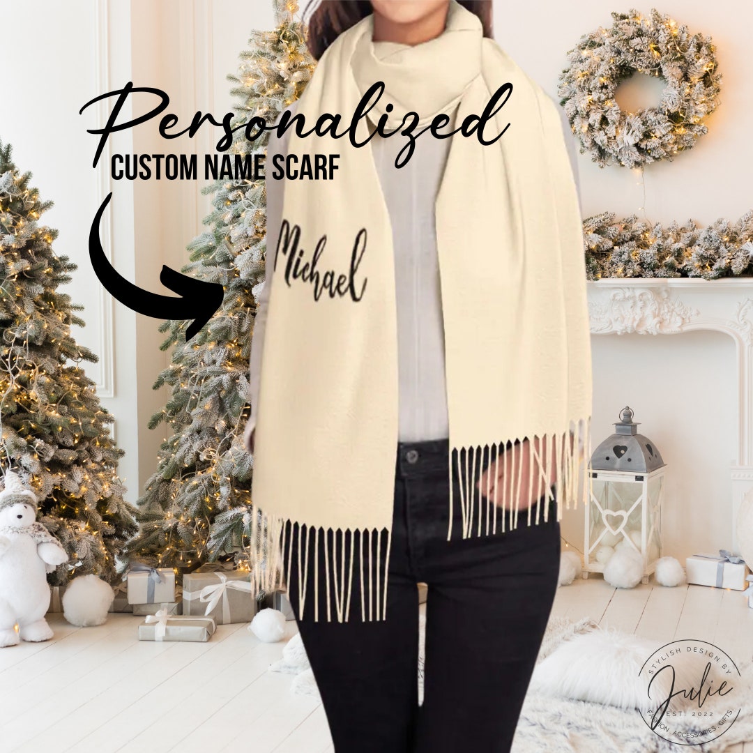 Custom Scarf, Personalized Gifts for Her Him, Custom Name Gifts, Custom