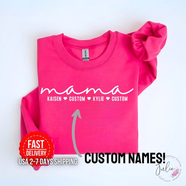 Custom Mom T-Shirt With Children's Names, Mom Shirt with Kid's Names, Mommy T-Shirt for Mother's Day T-Shirt for Mom Life T-Shirt for Mama