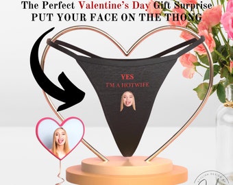 Hot Wife, Custom Thong Photo Face, Valentine's Gift for Him, Sexy Birthday Gift for Husband, Sexy Valentine's Day Outfit, Sexy Couple Gift