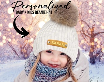 Custom Name, Personalized Beanie Hat, Custom Gifts, Custom Beanie Hat for Baby Toddlers Kids, Winter Hat, Knitted Beanie Hat, Gifts for Baby