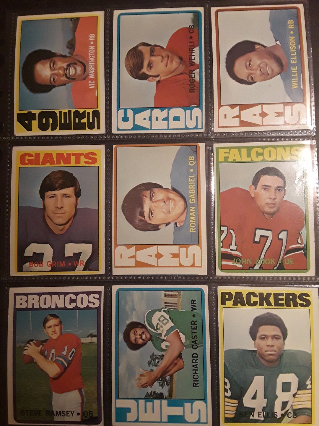 1972 Topps Football Cards Etsy