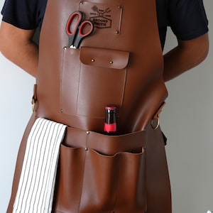 Personalized BBQ Leather Apron, BBQ Gift, Grilling Gift, Anniversary Gift, Fathers Day Gift, Apron for Men, Christmas Gift Custom Chef Apron
