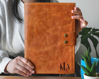 Portafolio de cuero personalizado, Padfolio de cuero personalizado, regalo para ella, regalo para él, soporte para tableta, organizador de cuero, regalo de graduación