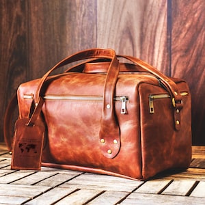 Gepersonaliseerde leren reisbagagetas voor heren, plunjezak met voorstel bruidsjonker, aangepaste huwelijkscadeaus, cadeaus getuige, leren bagagelabels