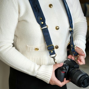 Personalisierter einstellbarer Kameragurt, Ledergeschenke für Fotografen, benutzerdefinierte Monogramm Leder DSLR-Kameragurt, Kamera Travel Essentials Bild 5