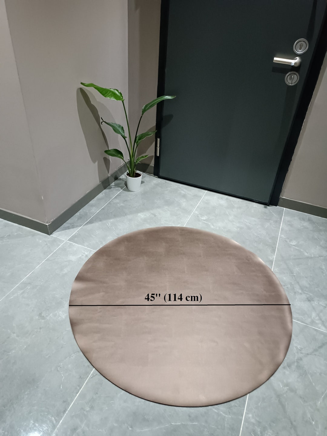 Custom Made Leather Round Table Mat , Leather Mat , Recycled Leather