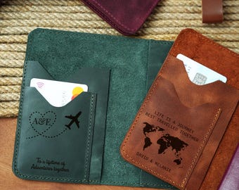 Portapassaporto in pelle personalizzato, regalo per trasloco, portafoglio da viaggio, custodia per passaporto in pelle con monogramma, organizer da viaggio personalizzato, regalo per lui