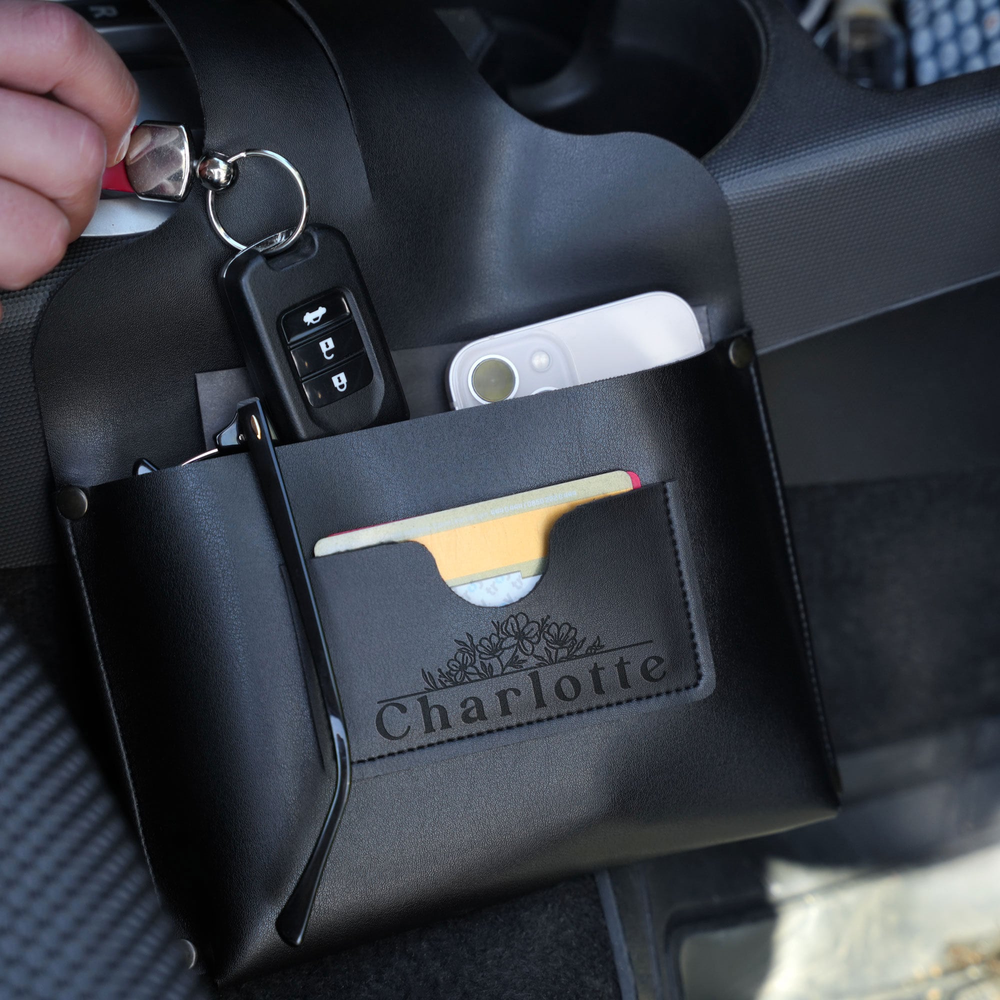 Portaocchiali Magnetico Per Auto - In Pelle PU, Facile Da Montare Sulla Visiera, Accessorio Pratico E Elegante - Foto 4