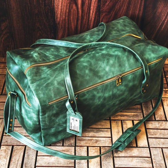 Business Travel Bag, Custom Logo Leather Weekender Bag