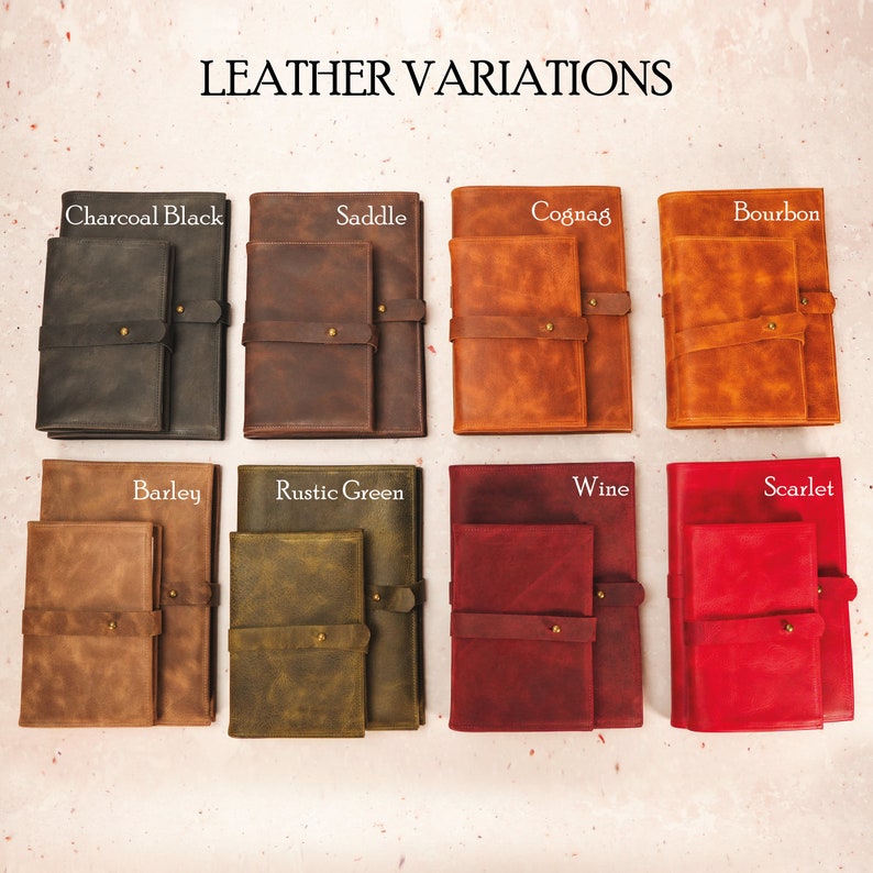 a bunch of different types of leather cases