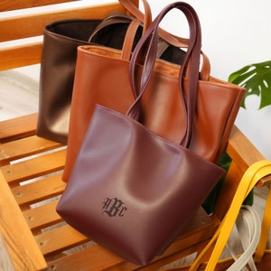 Sac fourre-tout en cuir personnalisé, sac à main en cuir pour femme, cadeau fête des mères, cadeau de Noël, cadeau maman unique, sac fourre-tout avec fermeture éclair, cadeau d'anniversaire de maman