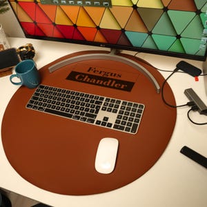 Custom Size Leather Desk Mat-Leather Computer Mat-Leather Anti-Slip Mousepad-Stylish Mat for Desk-Table Mat-Table Protector-Recycled Leather