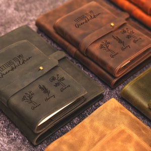 Diario de cuero personalizado, regalos para el día de la madre, diario de cartas para mamá, libro de cartas para la abuela, regalo de la hija, regalo de la abuela, regalo de cumpleaños para mamá