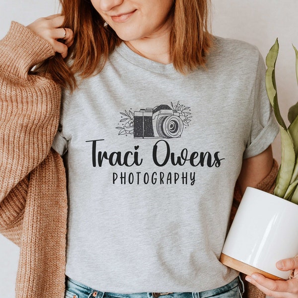 Custom Logo Shirt, Photography Studio Shirt, Shirt for Photographer, Photography Business Shirt, Gift for Photographer, Cute Camera