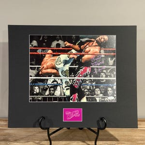 Bret Hart Signed WWE 11x14 Photo Superkick