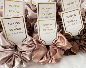 Bridesmaid Satin Scrunchies Gift Silk Satin Hair Soft Tie Bridesmaid Proposal Gift (GRACE)