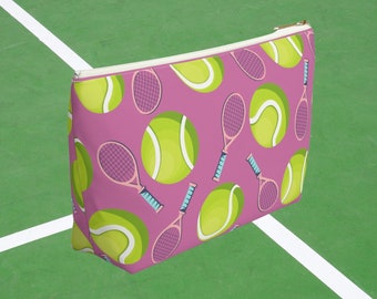 Bolsa de maquillaje de tenis, bolsa cosmética de tenis, bolsa de artículos de tocador de viaje para amantes del tenis