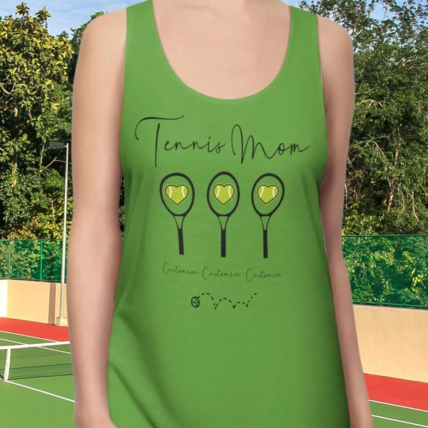 Custom Tennis Dress for Mom Ladies Racerback Dress Tennis Gifts for Her Ladies Sports Dress Personalized Tennis Gifts for Women Tank Dress