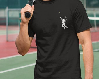 Men's Tennis T-Shirt Funny Tennis Shirts for Men Front and Back Tennis Design Game Day Tennis Shirts Gifts for Tennis Team Tennis Coach Gift