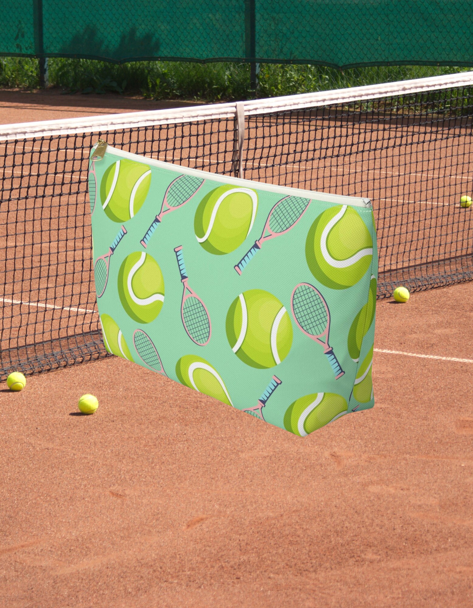 POFULL Kosmetiktasche Für Tennis-Fans | Baumwollleinen | 23,4 X 17,3 Cm | Perfekt Als Geschenk