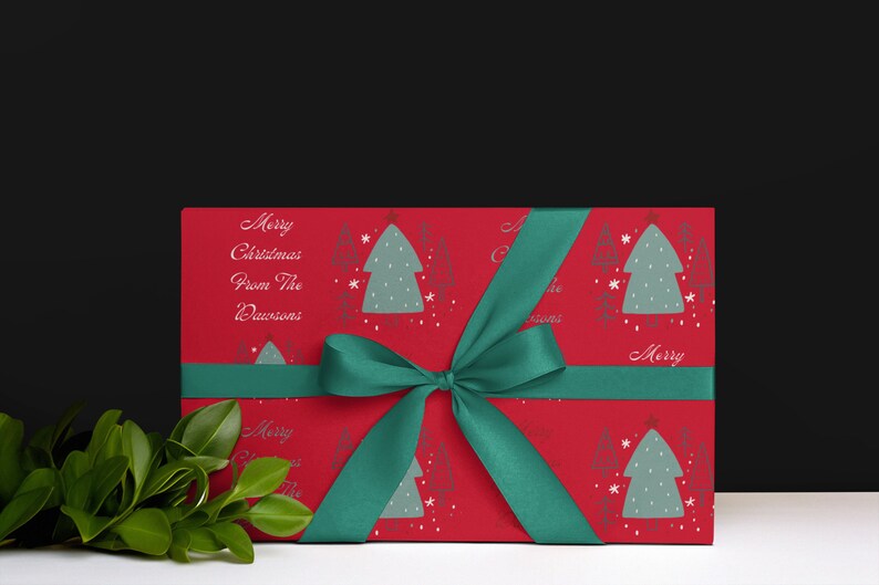Christmas Gift Wrap Personalized Holiday Wrapping Paper Custom Etsy