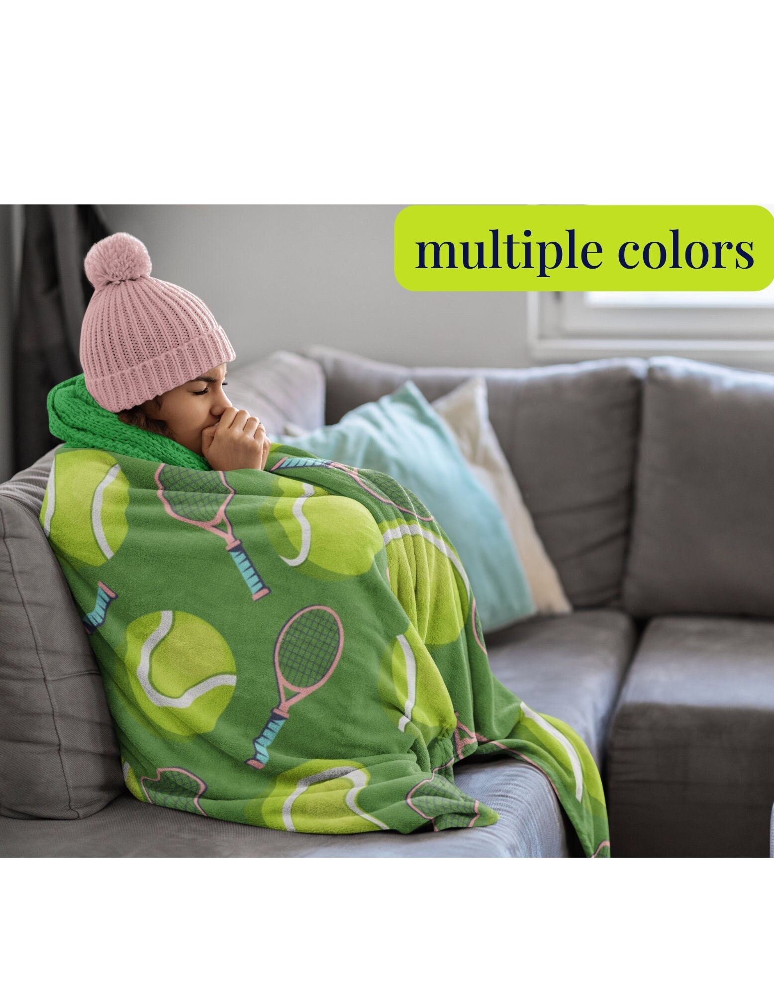 Sports Blanket for Tennis Player Tennis Gift Tennis Blanket Sports Gift Tennis Home Decor Gift for Her Captain Gift Blanket for Tennis Lover
