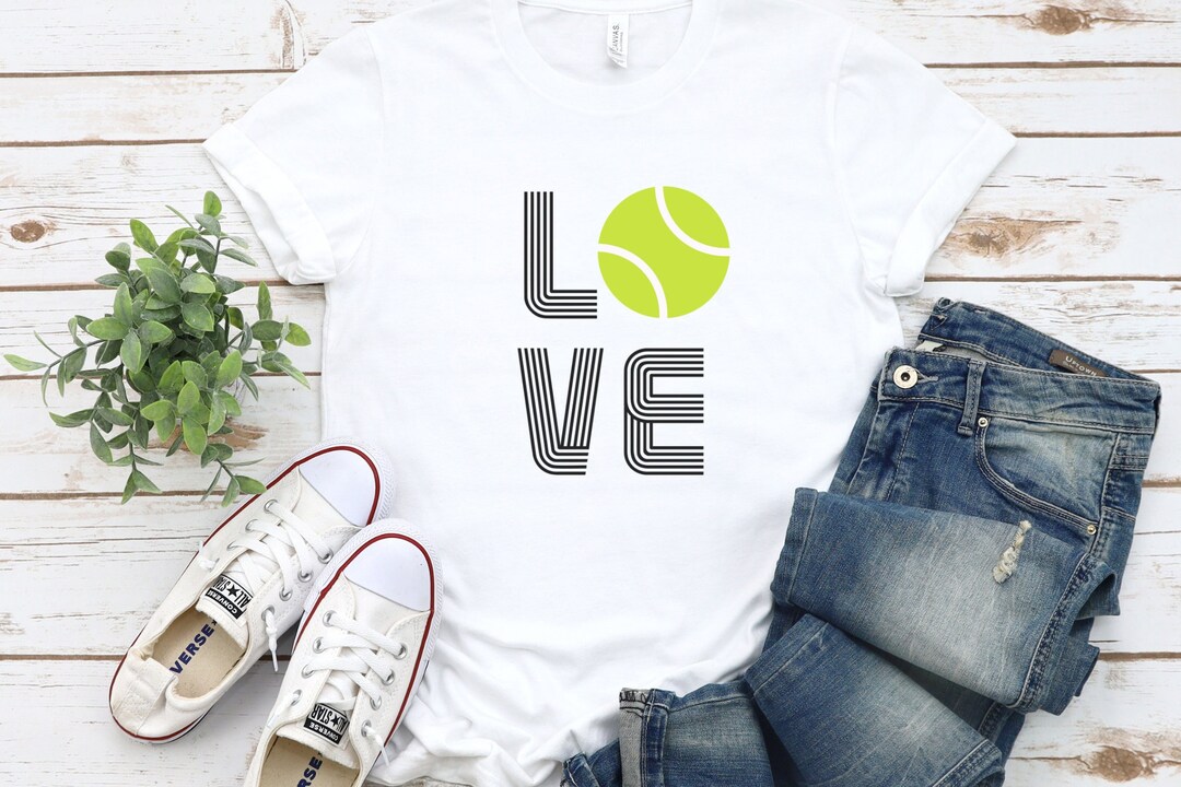 Love Tennis Tshirt Sports Tshirt para Tennis Lover Tennis Ball Shirt Regalo para Tennis Fan T