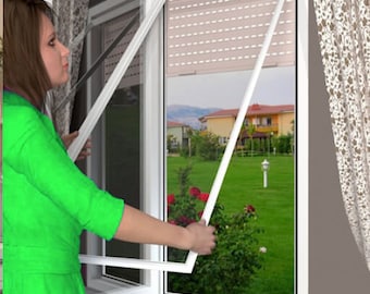 Zanzariera per finestre di dimensioni personalizzate, tulle in fibra di alluminio con profilo in alluminio, zanzariera per finestre, Sıneclıck, Mosquıto