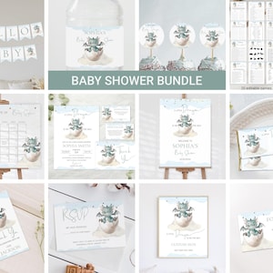 Dragon Baby Shower Invitation Bundle: Editable Gender Neutral Set