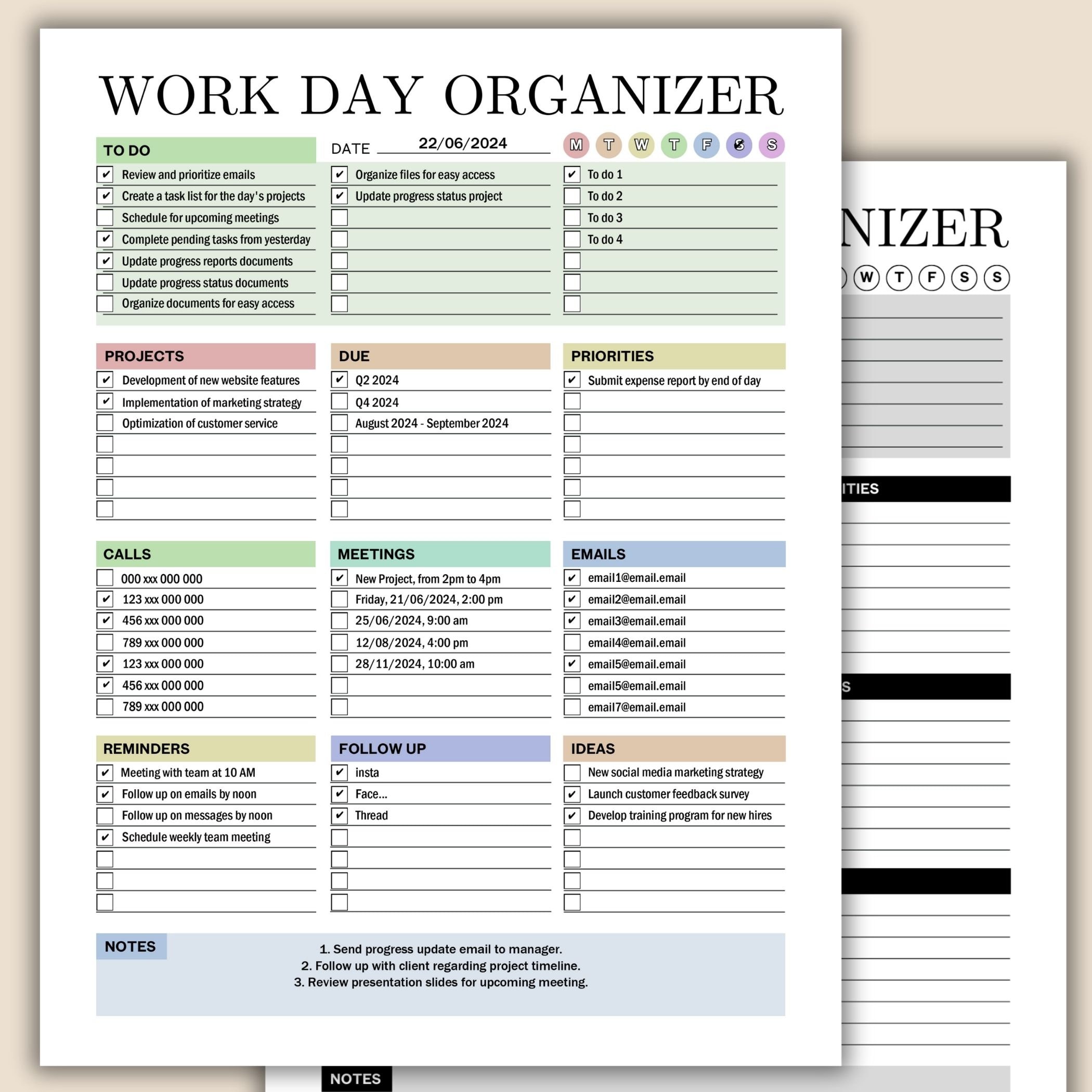 Organized Chaos: Undated Daily Planner Book With Schedule, To-Do List - View #7