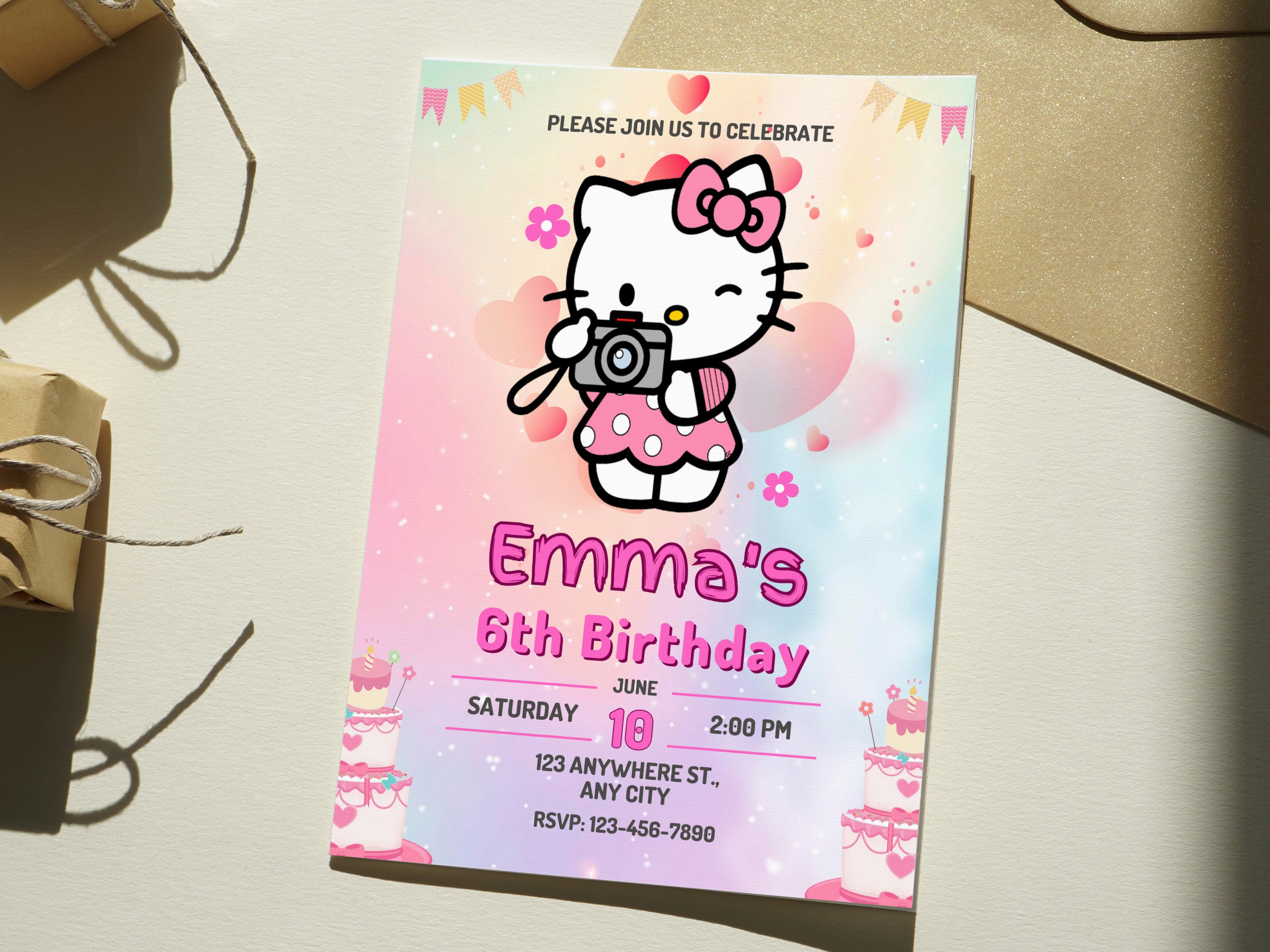 Hello Kitty Birthday Cards To Print - Il Fullxfull.5423220003 Rirt