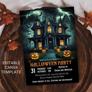 Editable Halloween Costume Party Invitation Template (Digital Download)