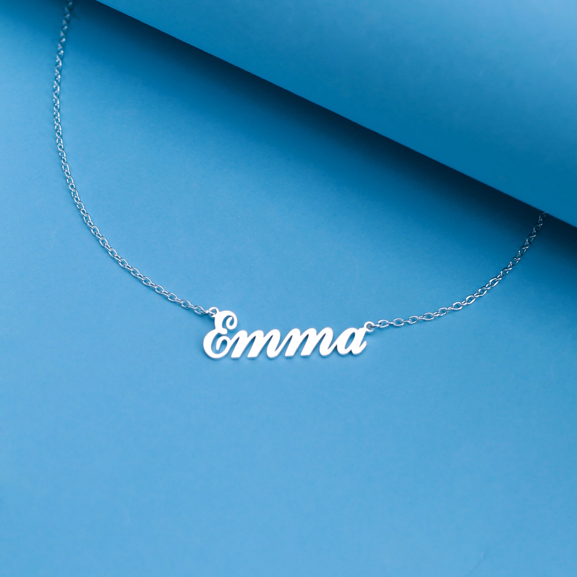 Custom Signature Name Necklace Name Necklace Silver Cursive Etsy