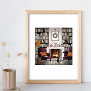 Illustration, giclee print, 24x30 cm, decorative art, Le petit salon