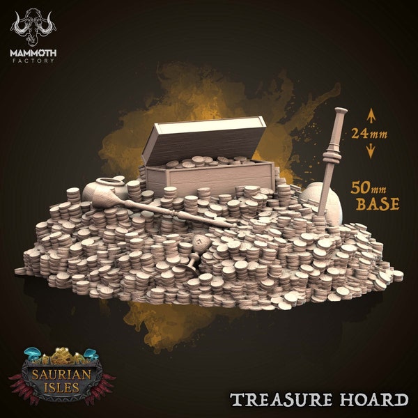 Treasure Hoard - Saurian Isles - Mammoth Factory - 3D Printed Resin Miniature - D&D/Pathfinder/Fantasy
