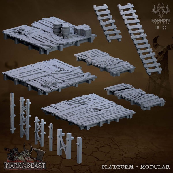 Platform - Modular - Mark of the Beast - Mammoth Factory - 3D Printed Resin Miniature - D&D/Pathfinder/Fantasy